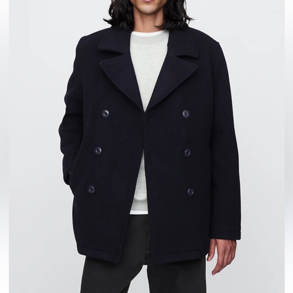 Gap Mens Wool Blend Peacoat Navy Blue HO24
